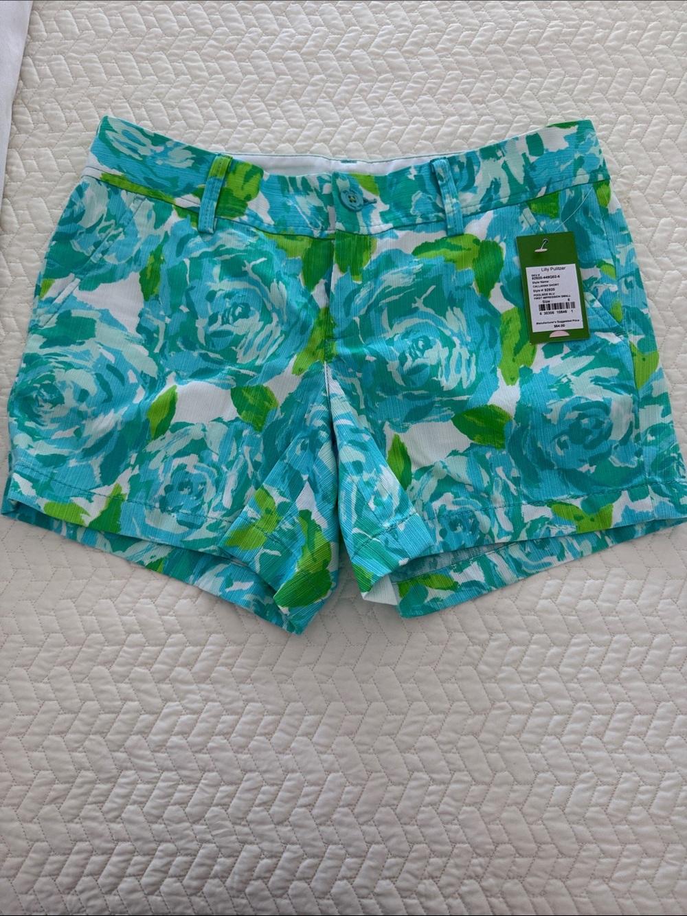 Lilly Pulitzer Turquoise & Lime Floral Shorts